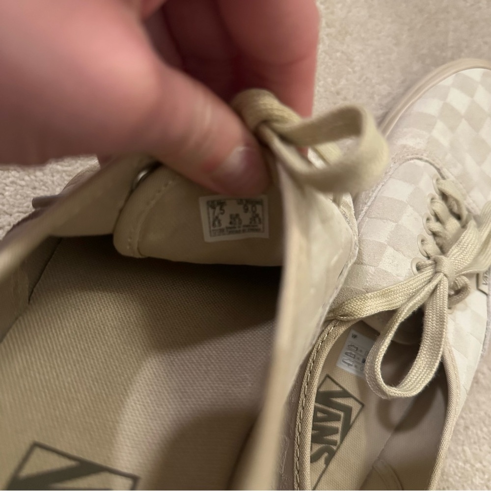 Vans Beige Checkered Sneakers - Picture 7 of 8